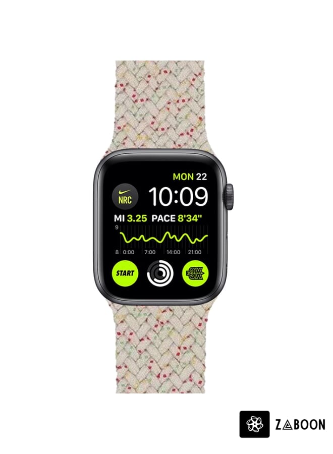 Zaboon Nylon Single-turn Braided  Watch Band For Apple Watch Series 8&7 41mm / SE 2&6&SE&5&4 40mm / 3&2&1 38mm, Length:S 130mm - Image 3