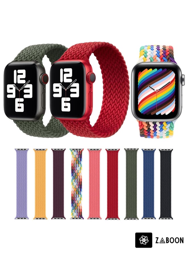 Zaboon Nylon Single-turn Braided  Watch Band For Apple Watch Series 8&7 41mm / SE 2&6&SE&5&4 40mm / 3&2&1 38mm, Length:S 130mm - Image 4