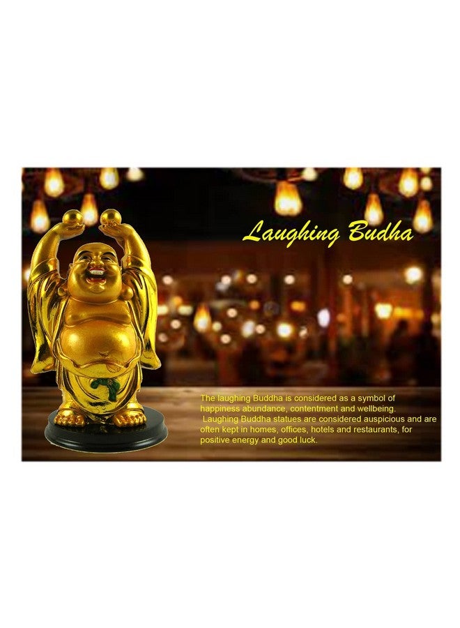 eshoppee تمثال بوذا الضاحك للصحة والثروة والمال والحظ الجيد، بوذا الضاحك مع كرة الثروة - Image 2