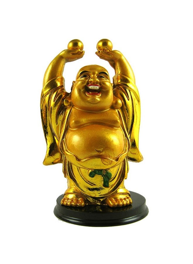 eshoppee تمثال بوذا الضاحك للصحة والثروة والمال والحظ الجيد، بوذا الضاحك مع كرة الثروة - Image 1