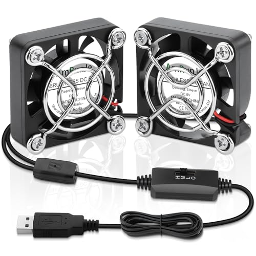 AmRunJe 2 Packs USB Fan 40mm x 10mm DC 5V Mini Cooling Brushless Box Fan for Computer Terrarium PlayStation PC Case Xbox Welding Helmet Aquarium Router - Image 1