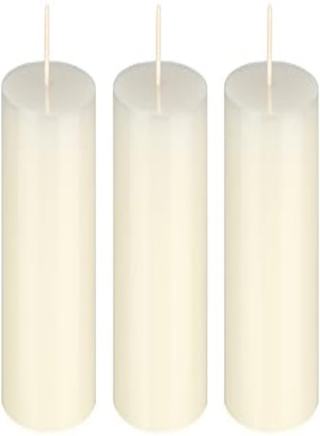AKDC Mega Candles 3 Pcs Unscented Ivory Round Pillar Candle, Hand Poured Premium Wax Candles 2 Inch X 3 Inch, Home Décor, Wedding Receptions, Baby Showers, Birthdays, Celebrations, Party Favors & More - Image 3