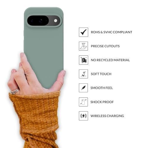 SPRIG Compatible with Google Pixel 9 Premium SilkTone Back Cover Drop Tested Shock Proof Mobile Case for Men, Women, Boys and Girls with Camera Protection (Light Green) - Image 4