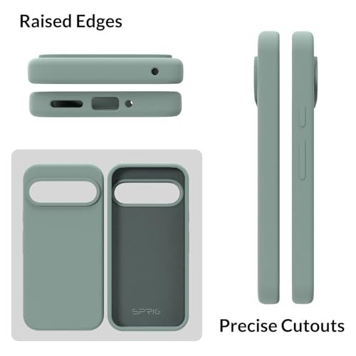 SPRIG Compatible with Google Pixel 9 Premium SilkTone Back Cover Drop Tested Shock Proof Mobile Case for Men, Women, Boys and Girls with Camera Protection (Light Green) - Image 3