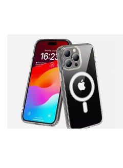 Magnetic Transparent Silicone TPU Case Compatible with Magsafe For Apple iPhone 16 pro - clear