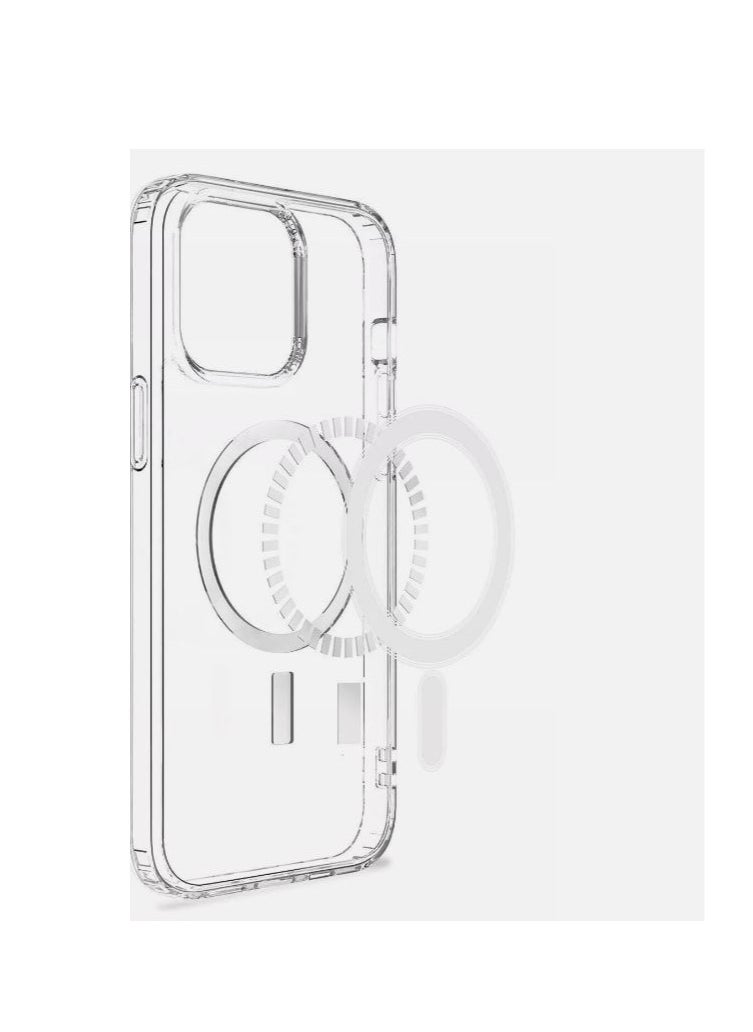 Generic - Magnetic Transparent Silicone TPU Case Compatible with Magsafe For Apple iPhone 16 pro - clear - Image 1