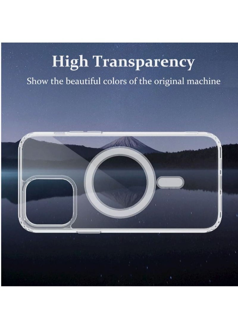Generic - Magnetic Transparent Silicone TPU Case Compatible with Magsafe For Apple iPhone 16 pro - clear - Image 1