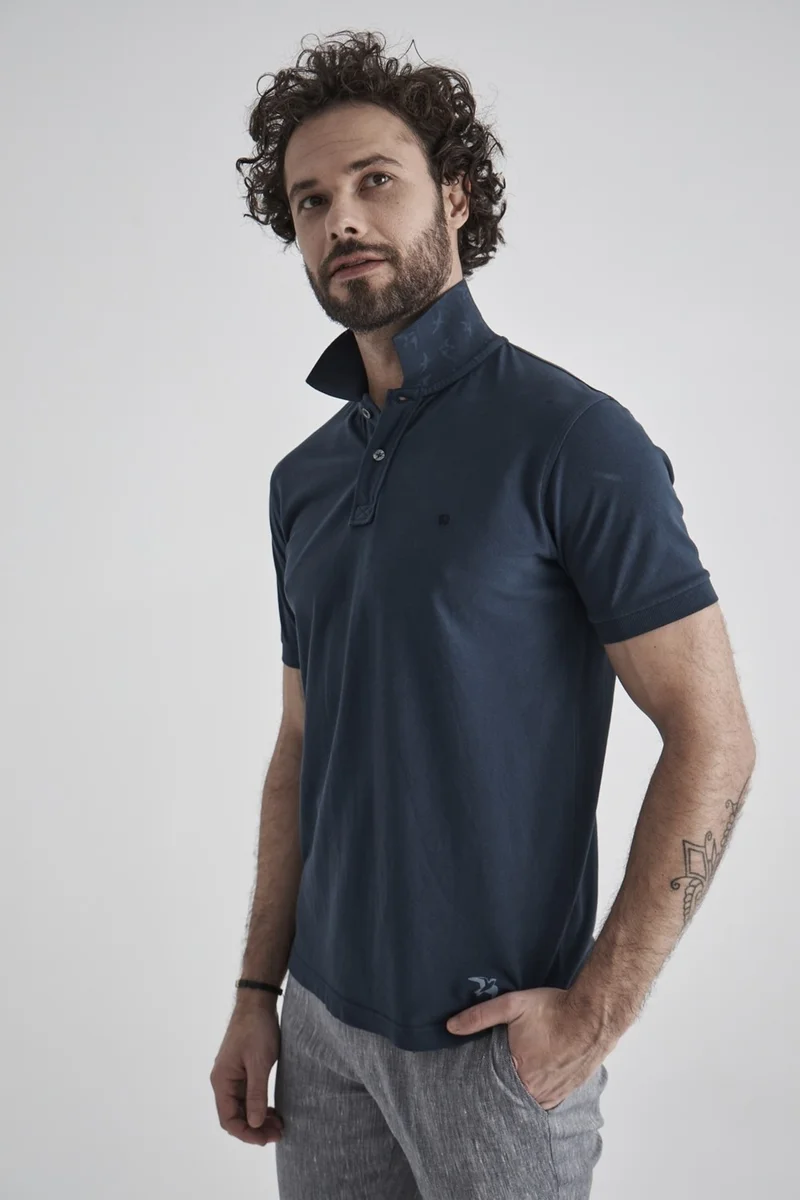 Bisse Men's Printed Polo Collar T-Shirt LACİ TS22Y22116_D39