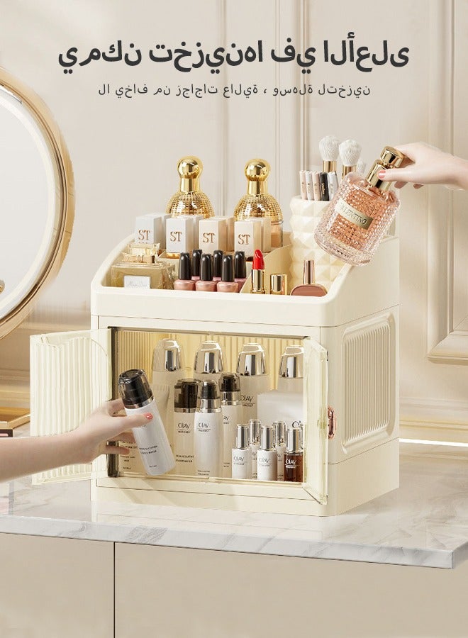 cocohome High-end desktop storage box, multi-layer finishing, lipstick, cosmetics, skin care products storage cabinet - Image 4