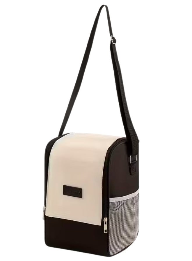 Happy Home Portable Insulated Cooler Bag, Leakproof Crossbody Lunch Bag, Portable Foldable Oxford Cloth Food and Cold Drink Storage Bag for Work, School, Camping, Travel - Black - Image 3