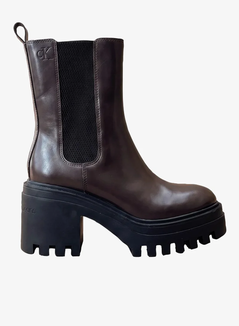 Leather Chunky Heeled Chelsea Boots