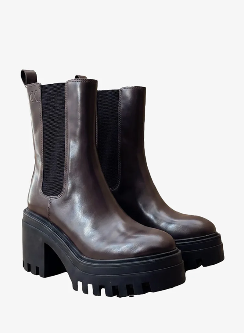 Calvin Klein Jeans  Leather Chunky Heeled Chelsea Boots for Women | Best Price UAE