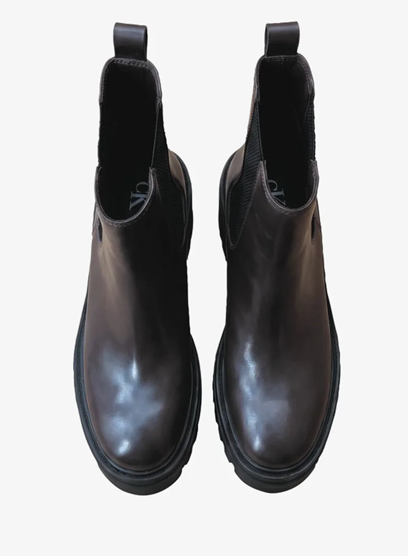 Calvin Klein Jeans  Leather Chunky Heeled Chelsea Boots for Women | Best Price UAE