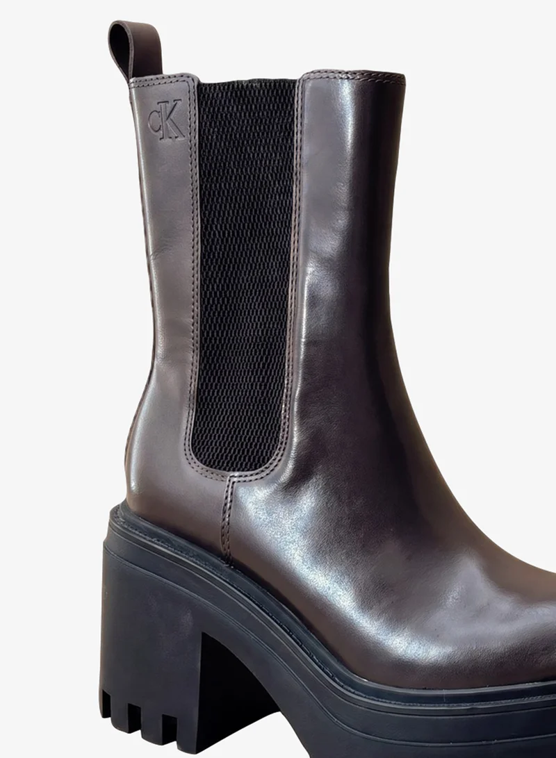 Calvin Klein Jeans  Leather Chunky Heeled Chelsea Boots for Women | Best Price UAE