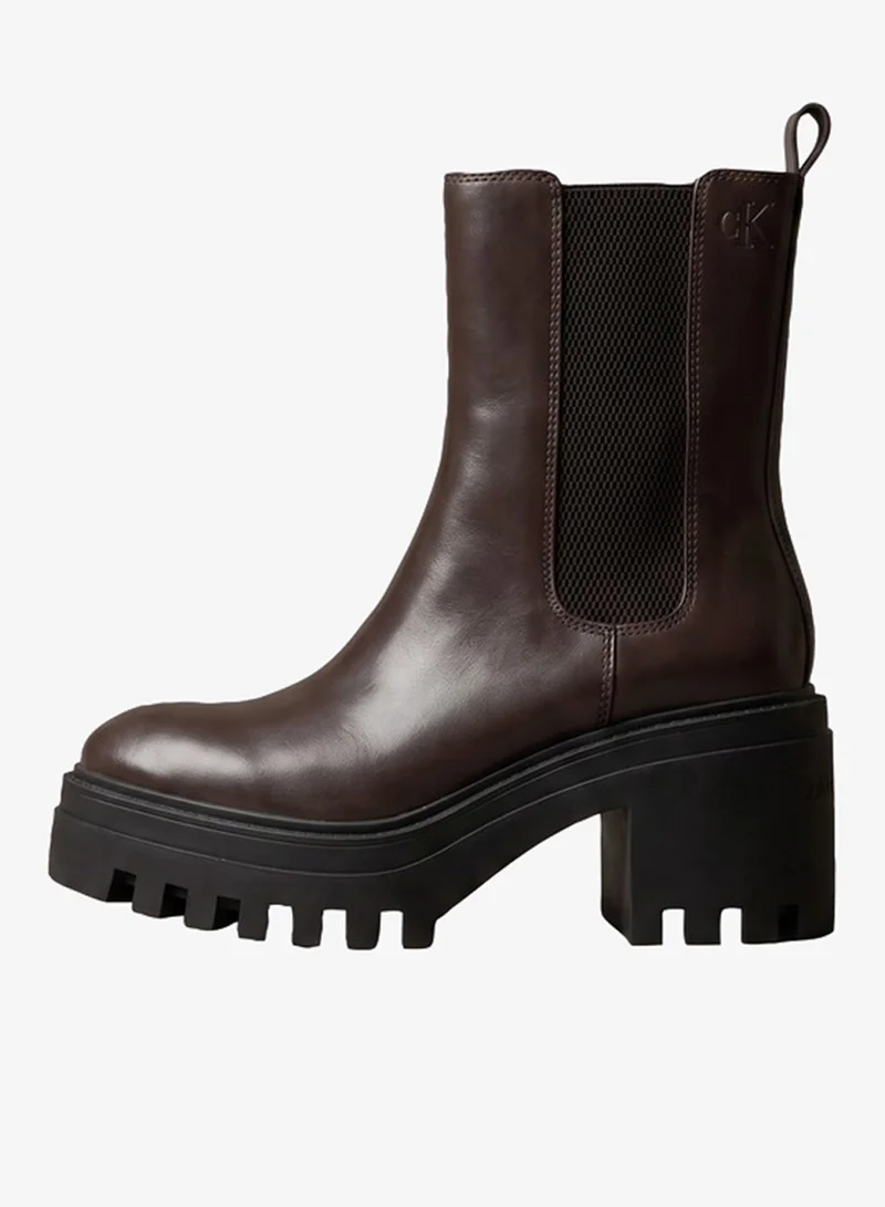 Calvin Klein Jeans  Leather Chunky Heeled Chelsea Boots for Women | Best Price UAE