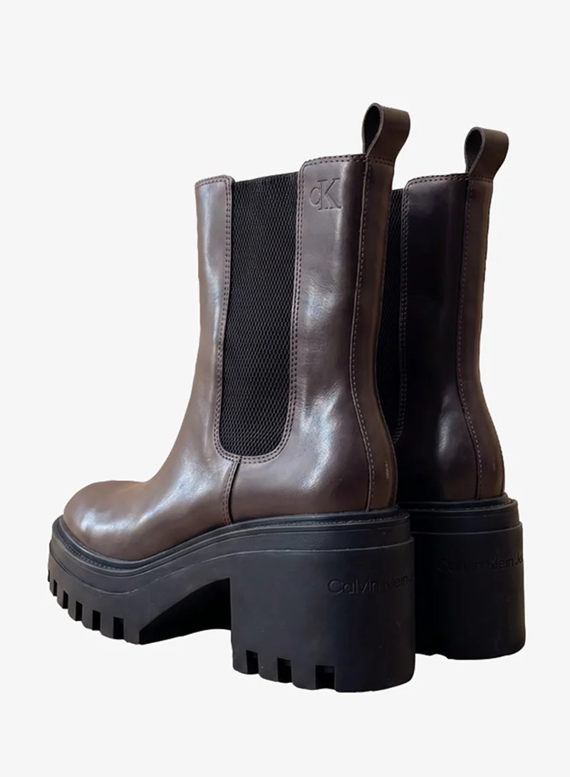 Calvin Klein Jeans  Leather Chunky Heeled Chelsea Boots for Women | Best Price UAE