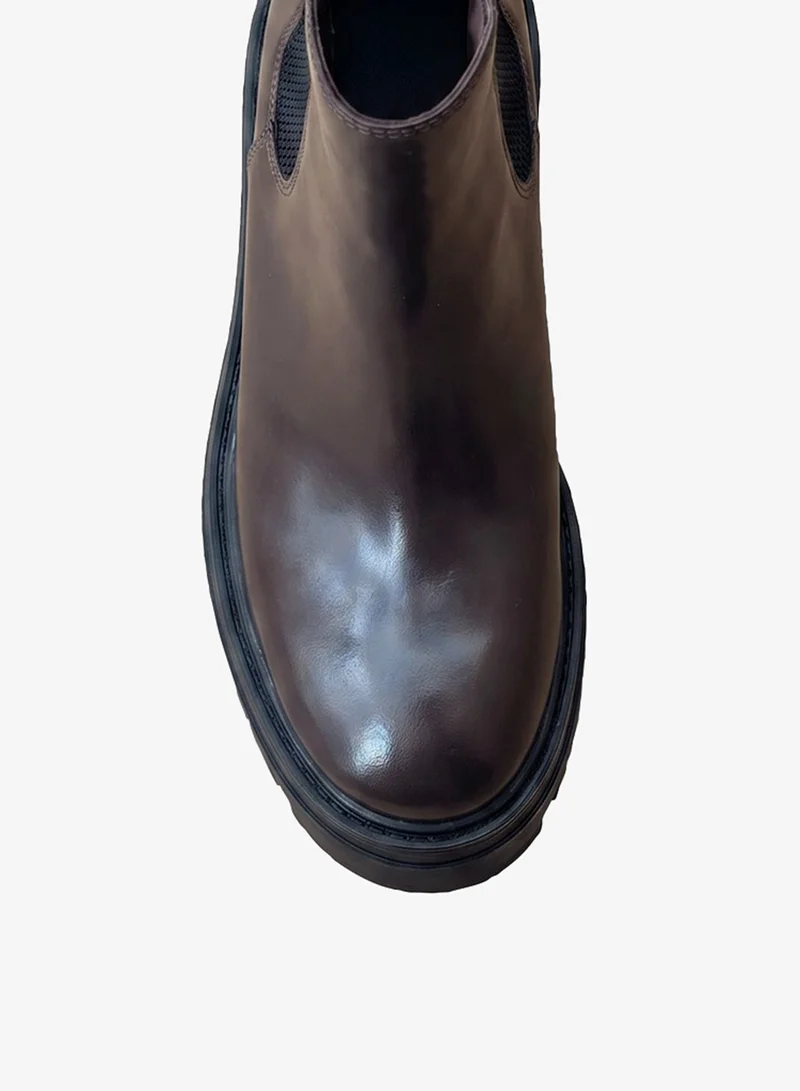 Calvin Klein Jeans  Leather Chunky Heeled Chelsea Boots for Women | Best Price UAE