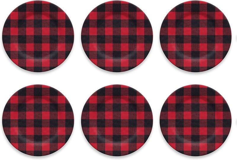 TarHong طبق عشاء تارهونغ فينتاج لودج بتصميم فحص الجاموس 105 مجموعة من 6 قطع مصنوعة من الميلامين - Image 1