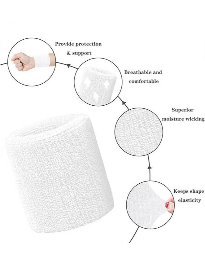 gogolove 3 pairs of sports wrists,Wrist Sweatbands Tennis Wrist Bands Absorbent Sweat Band for Men and Women, Breathable Cotton Sweatbands for Working Out, Football, Basketball, Running Athletic Sports - Image 3