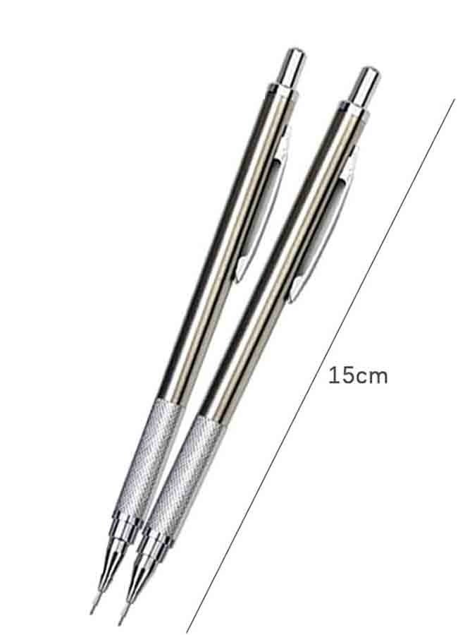 Generic 2PCS 0.7mm Automatic Pencils & 1000PCS Refills - Full Metal Art Drawing Mechanical Pencil Set for Office & School Supplies  - Image 2