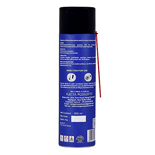 Kangaroo Multipurpose Rust Remover Spray 500ml | Anti-Rust, Lubricant, Degreaser | For Metal, Car, Bike, Home & Kitchen Use - Image 5