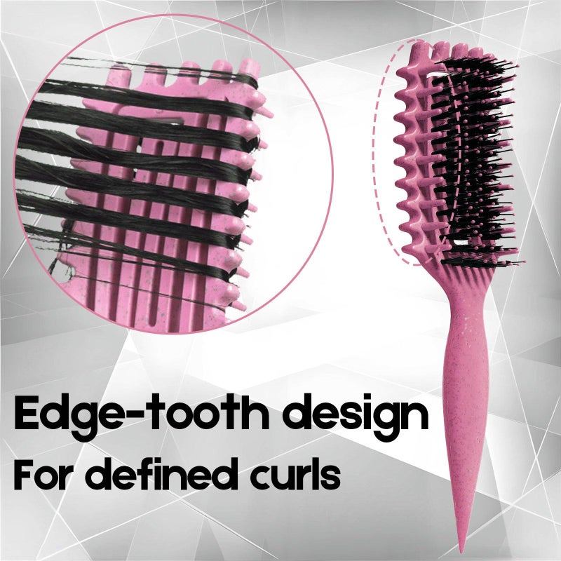 MMBVSZ Curly Hair Brush Candybrush Curl Defining Brush for Detangling Shaping and Defining Curls for Women, Men, Wet & Dry Hair (Pink) - Image 3