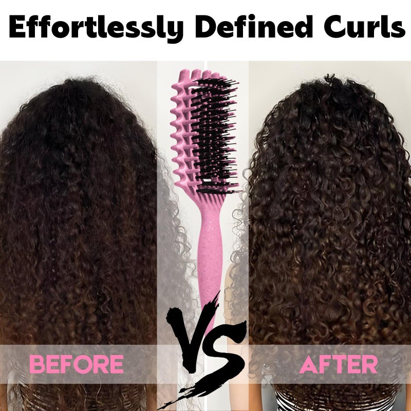 MMBVSZ Curly Hair Brush Candybrush Curl Defining Brush for Detangling Shaping and Defining Curls for Women, Men, Wet & Dry Hair (Pink) - Image 5