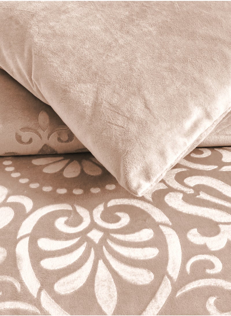 Velvet Comforter Sets, 5 Pcs Single Size, Fits 120 x 200 cm Single Size Bed, With Removable Filling, Soft, Warm