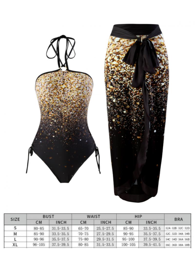2-Piece Women Swimsuit with Skirt Holiday Beach Dress Female Retro Swimwear Vintage Surf Wear Summer
