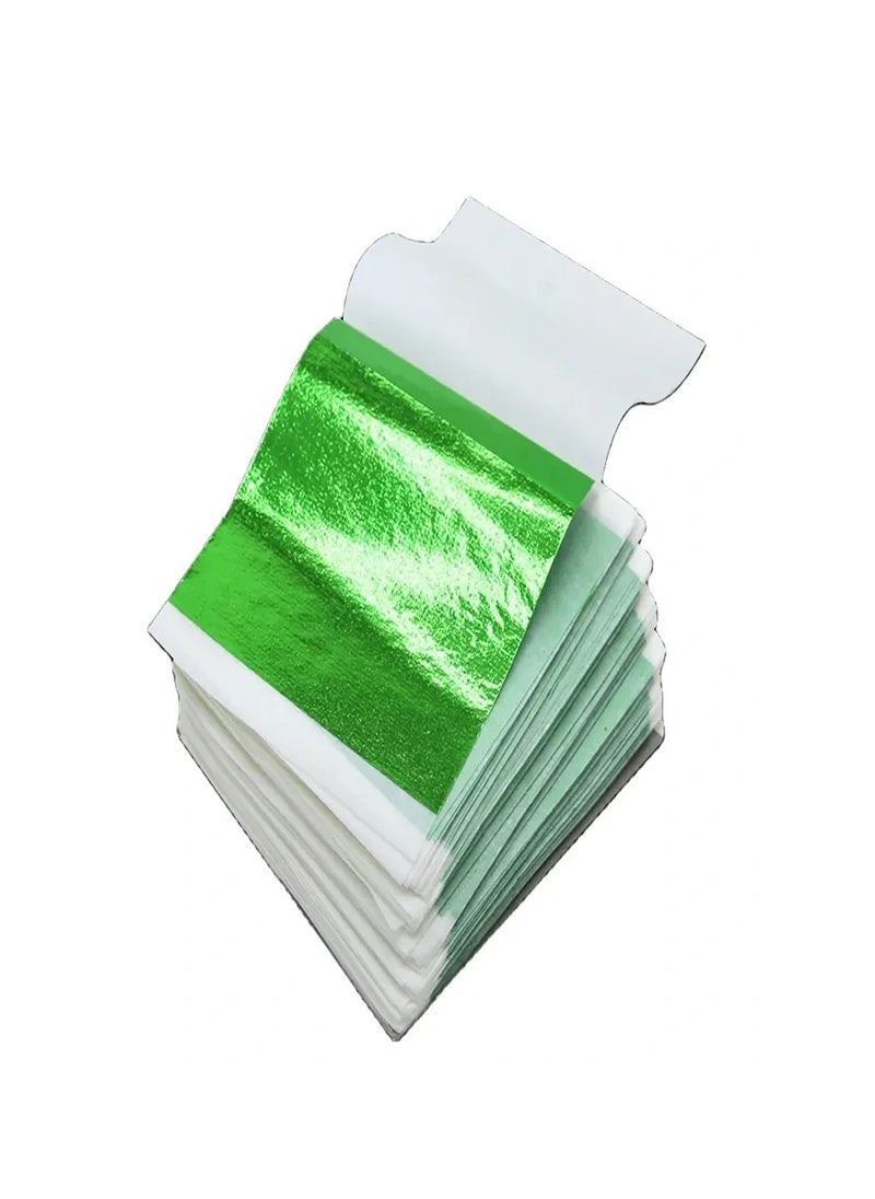 Smart 50pcs Resin Metallic Green Leaf Sheet Paper for Nails Decoration Craft Art  - Image 1