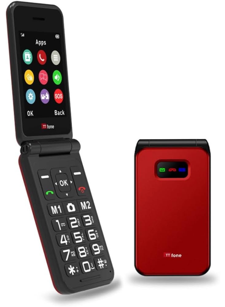 TTfone TT760 Flip 4G Big Button Mobile Phone for the Elderly with Emergency Assistance button Unlocked Basic Mobile Phone (Red, with USB Cable) - Image 1