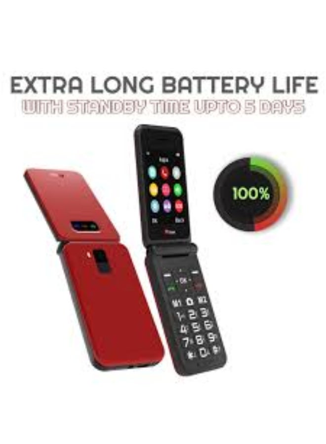 TTfone TT760 Flip 4G Big Button Mobile Phone for the Elderly with Emergency Assistance button Unlocked Basic Mobile Phone (Red, with USB Cable) - Image 4