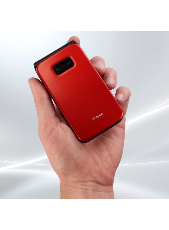 TTfone TT760 Flip 4G Big Button Mobile Phone for the Elderly with Emergency Assistance button Unlocked Basic Mobile Phone (Red, with USB Cable) - Image 2