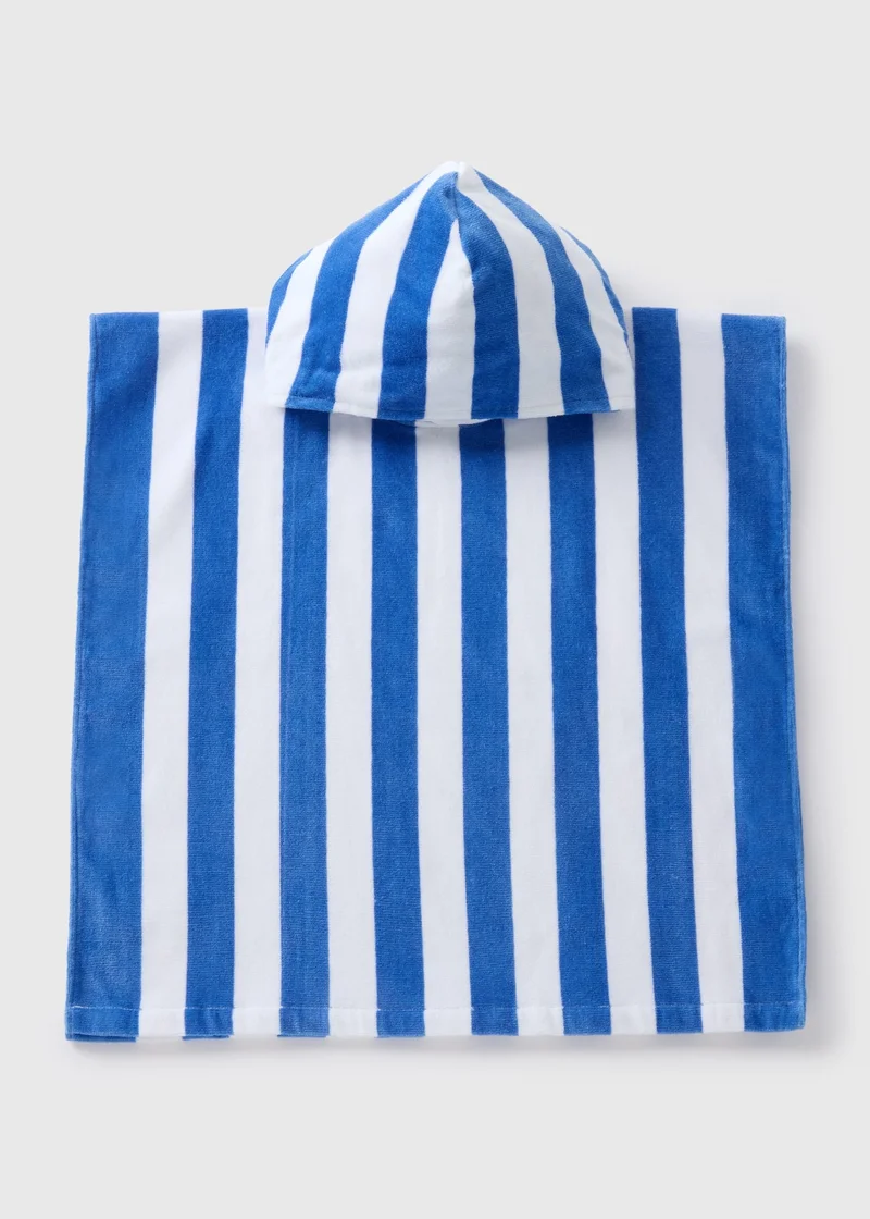 Matalan Kids Blue Stripe Poncho