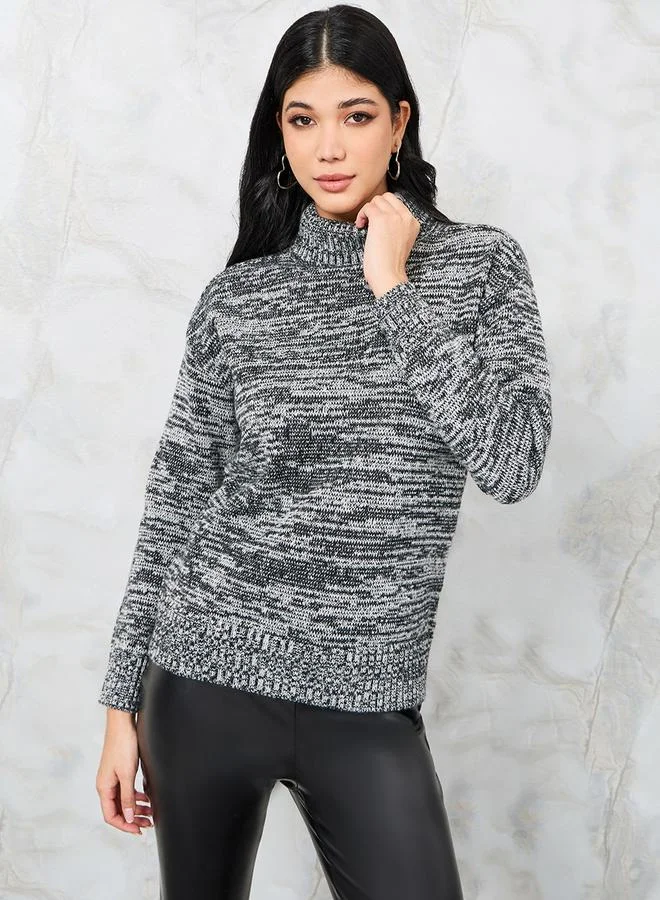 Styli Regular Fit Mixed Yarn Turtle Neck Sweater