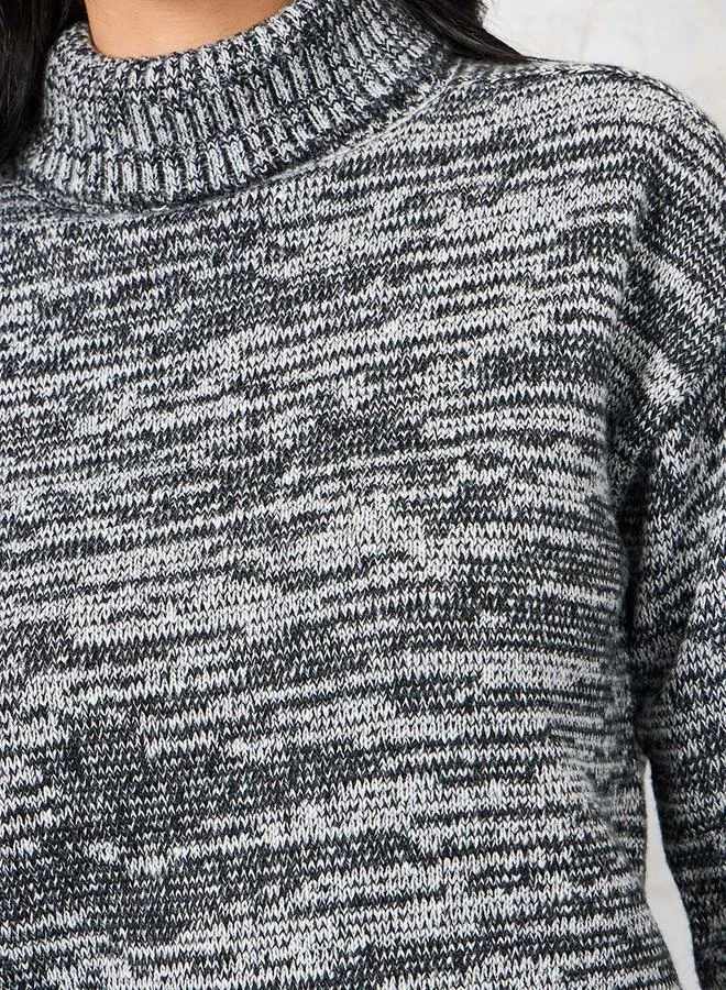 Styli Regular Fit Mixed Yarn Turtle Neck Sweater
