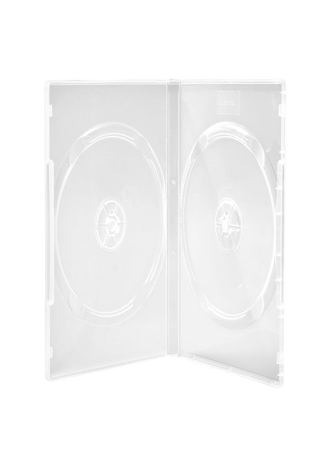 Maxtek 14mm Clear Standard Double Capacity DVD Case with Outter Clear Sleeve, 25 Pieces Pack - Image 1