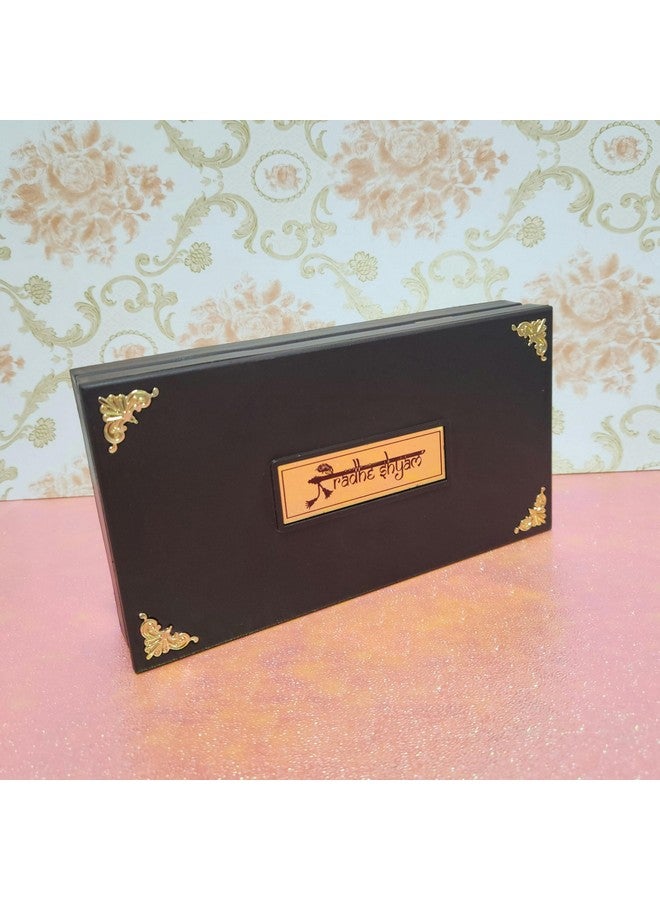 ARNAVIRA Plastic Rectangular Gold Plated Radha Krishna Photo Frame with Charan Paduka Pocket Temple for Diwali Gift, House Warming Gifts Return Gift Puja Box(Radha Krishna)Wall Mount 21Lx12WCentimeter - Image 3