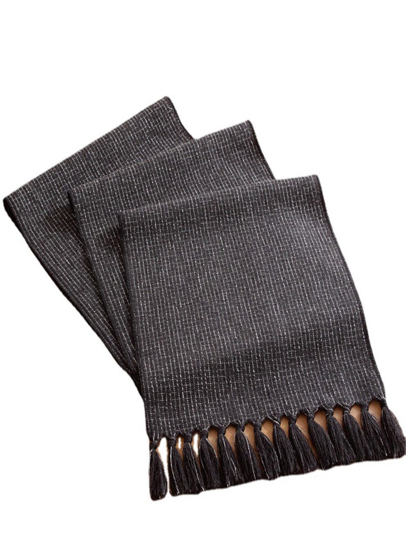 Rustic Black Burlap Table Runner, 33x183cm Washable Boho Style for Dining Room, Bedroom Decor, and Holiday Party Centerpiece - Image 5