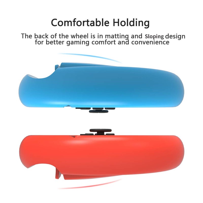 GH Switch 1 Steering Wheel for Mario Kart 8 Deluxe and Booster Course Pass (DLC), Racing Wheel Accessories Compatible with Nintendo Switch 1/Switch OLED Joy Con Controller (Red and Blue) - Image 5