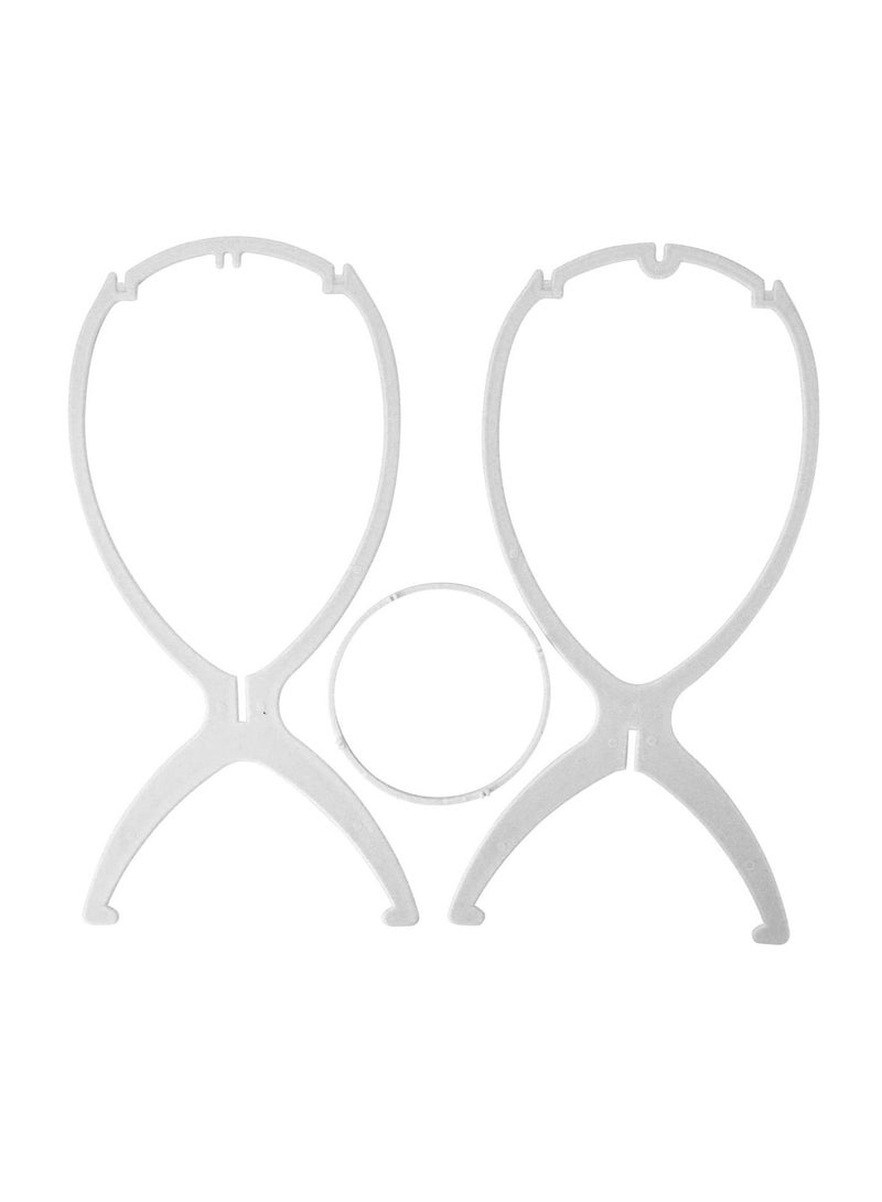 إستيل حامل شعر مستعار 6 قطع قابل للحمل بلاستيك متين قابل للطي حامل شعر مستعار أداة عرض قطع شعر مستقر حامل مجفف (أبيض) - Image 4