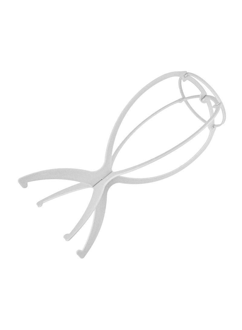 إستيل حامل شعر مستعار 6 قطع قابل للحمل بلاستيك متين قابل للطي حامل شعر مستعار أداة عرض قطع شعر مستقر حامل مجفف (أبيض) - Image 3