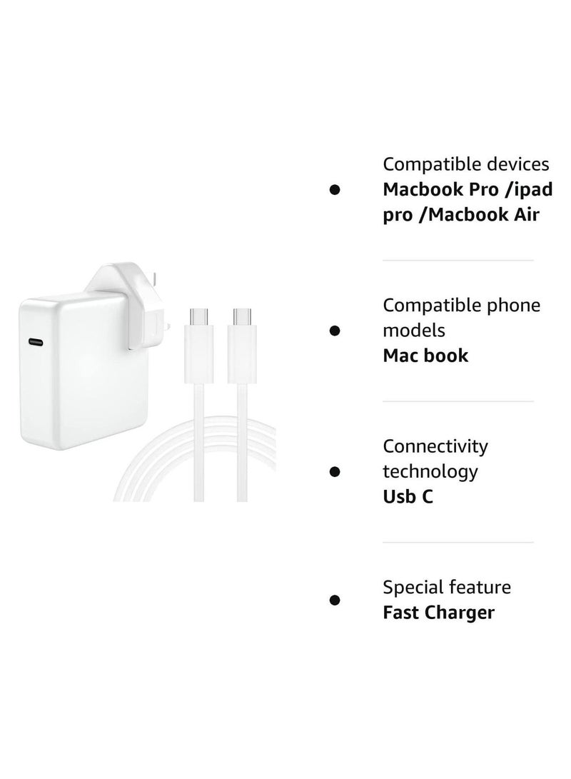 Arabest Mac book Pro Charger Fast 87W USB C Power Adapter for MacBook Pro/Air 13 Inch 12 Included USB-C to Charge Cable - Image 5