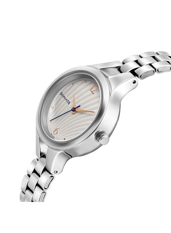 سوناتا ساعة سوناتا وورك وير للنساء بمينا بيضاء وحزام من الفولاذ المقاوم للصدأ - NS8151SM05 - Image 3