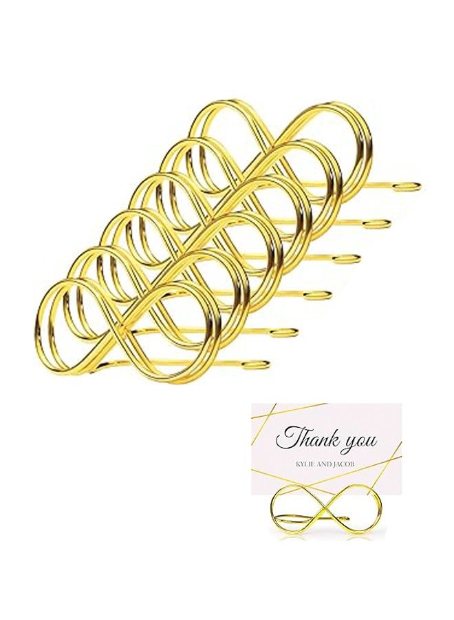 Generic 6 Pcs Bow Shape Table Number Holder Stands Place Card Holder Metal Table Number Stands Name Setting Place Card Holders for Wedding Party Number Paper Menu Wedding Seating Labels Placecard Clips Gold  - Image 1