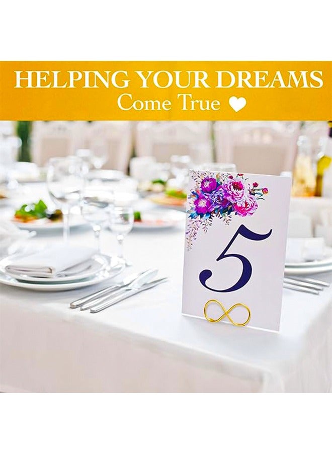 Generic 6 Pcs Bow Shape Table Number Holder Stands Place Card Holder Metal Table Number Stands Name Setting Place Card Holders for Wedding Party Number Paper Menu Wedding Seating Labels Placecard Clips Gold  - Image 4