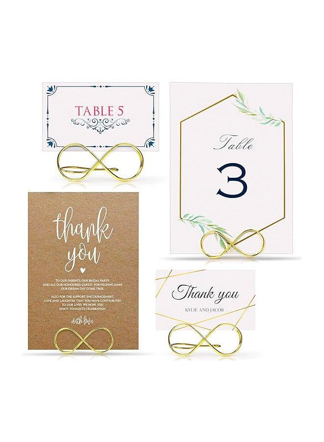 Generic 6 Pcs Bow Shape Table Number Holder Stands Place Card Holder Metal Table Number Stands Name Setting Place Card Holders for Wedding Party Number Paper Menu Wedding Seating Labels Placecard Clips Gold  - Image 2