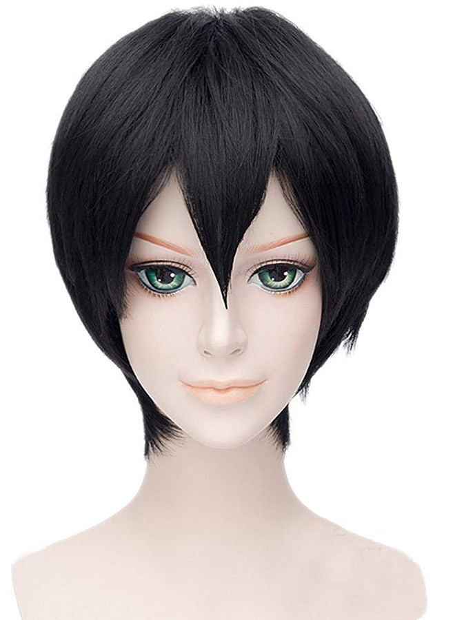 NIBEMINENT Short Straight Hair Wig Black - Image 1