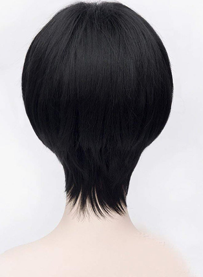 NIBEMINENT Short Straight Hair Wig Black - Image 2