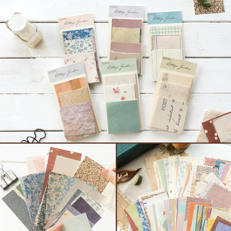 Naszonus 565 Pcs Vintage Scrapbook Paper Kit, Scrapbook Paper Supplies with Flowers Stickers, Journaling Decorative CraftPaper Set for Junk Journal, Retro Crafts - Image 4